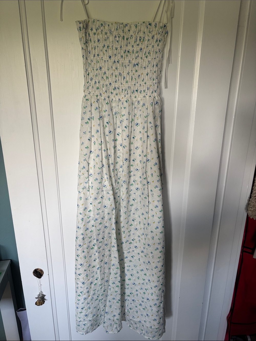 Rails White Floral Smocked Maxi Dress